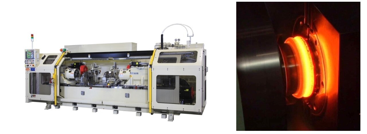 摩擦圧接機、圧接様子2